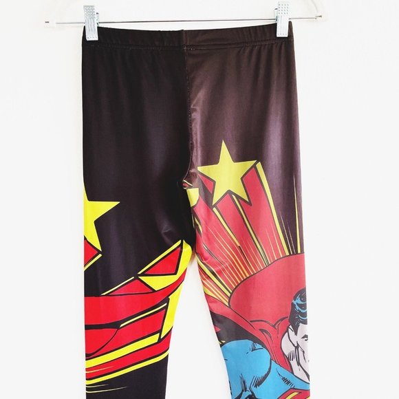 DC Comics Superman Womens Leggings Large Red Blue Yoga Halloween Character Small - Picture 7 of 11